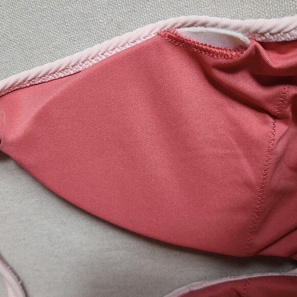 NWT Aerie One Piece Swimsuit Pale Pink Textured Ribbed Halter Neck Size M - Picture 12 of 15